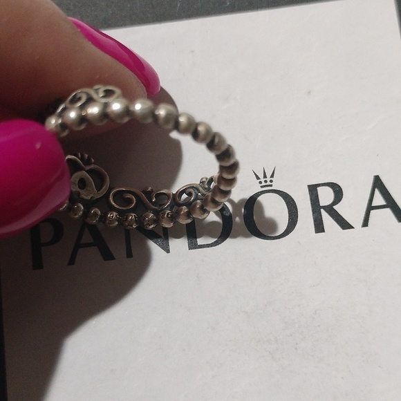 Pandora Sterling Silver My Princess Tiara Crown Ring, 190880cz, Size 56 or 7.5 - Picture 4 of 7